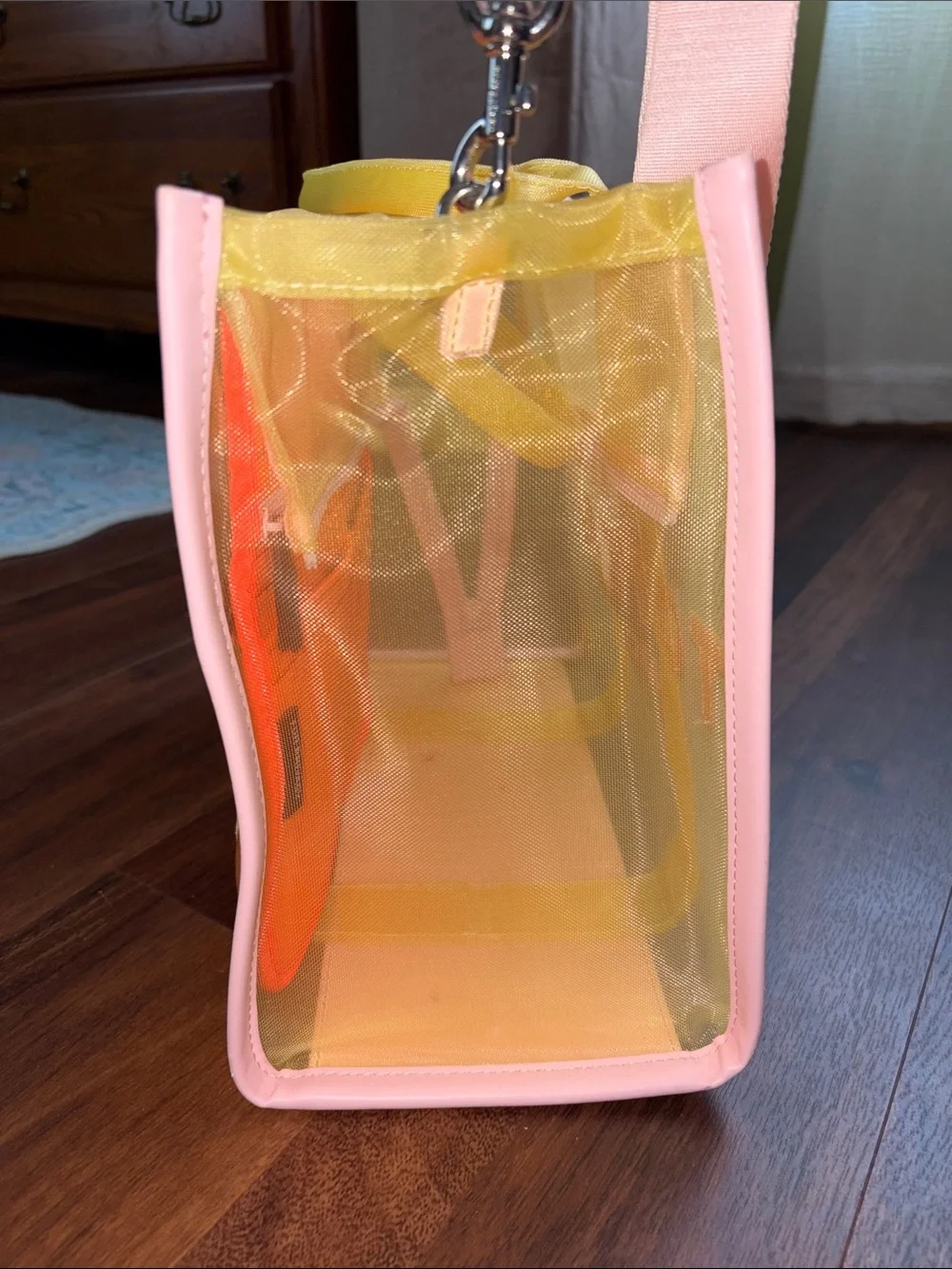Marc Jacobs Transparent Tote with Yellow Straps and Pink Trim - Picture 6 of 16